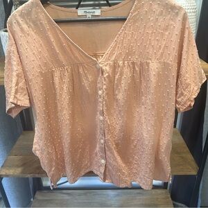 Madewell Peach Rhyme Button-Up shirt sleeve top women’s size XS